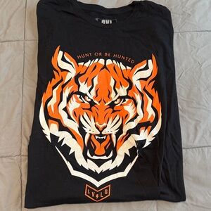 Black and Orange Tiger Graphic Tee